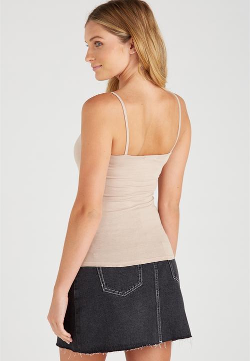 Supré  - Square neck cami - beige