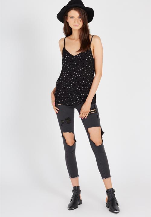 Supré  - Pip basic cami - black & white