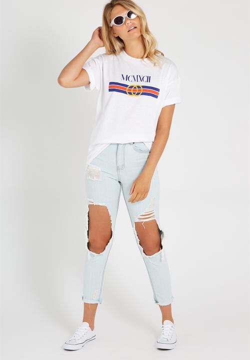 Supré  - Printed loose tee  - white