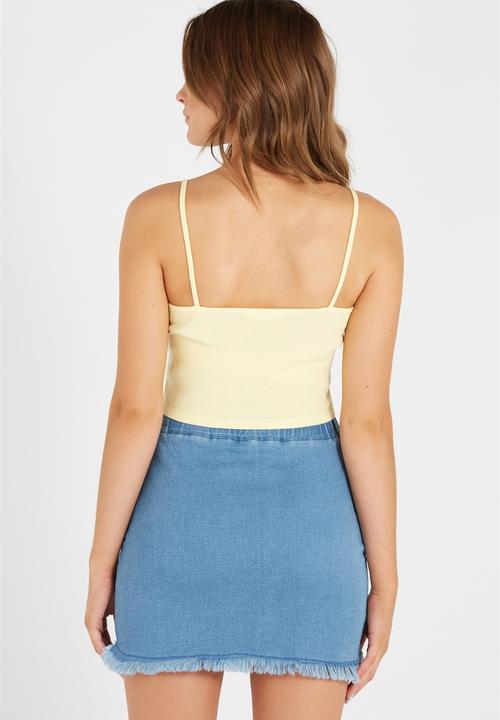 Supré  - Paige crop rib cami - yellow