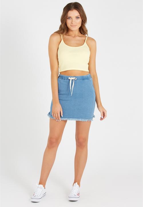 Supré  - Paige crop rib cami - yellow