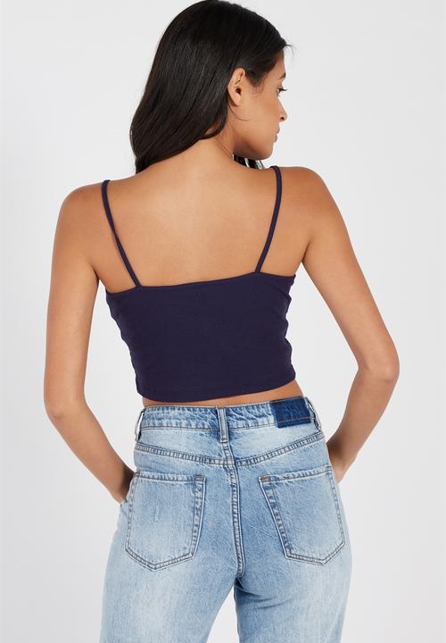 Supré  - Paige crop rib cami - navy
