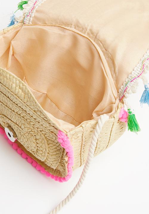 Superbalist - Kids girls star straw sling bag - beige