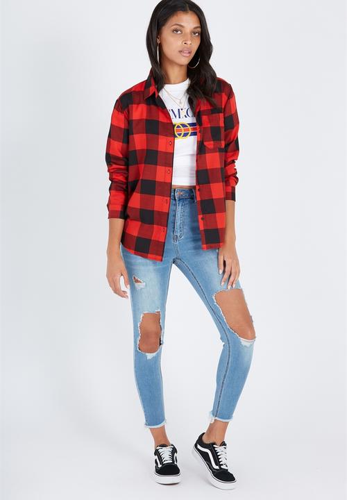Supré  - Check shirt - red & black