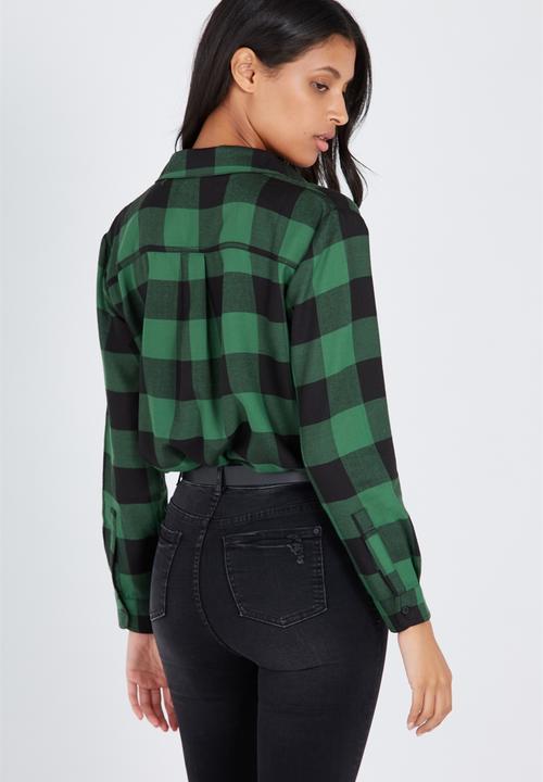 Supré  - Check shirt - green & black