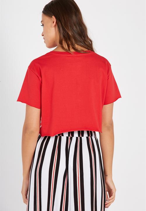 Supré  - Printed super crop tee - red