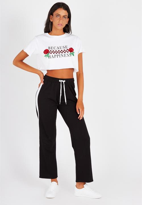 Supré  - Printed super crop tee  - white