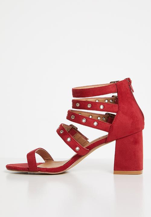 Jada - Buckle detail strappy heels - red
