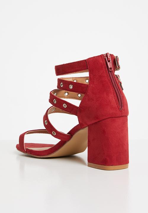 Jada - Buckle detail strappy heels - red