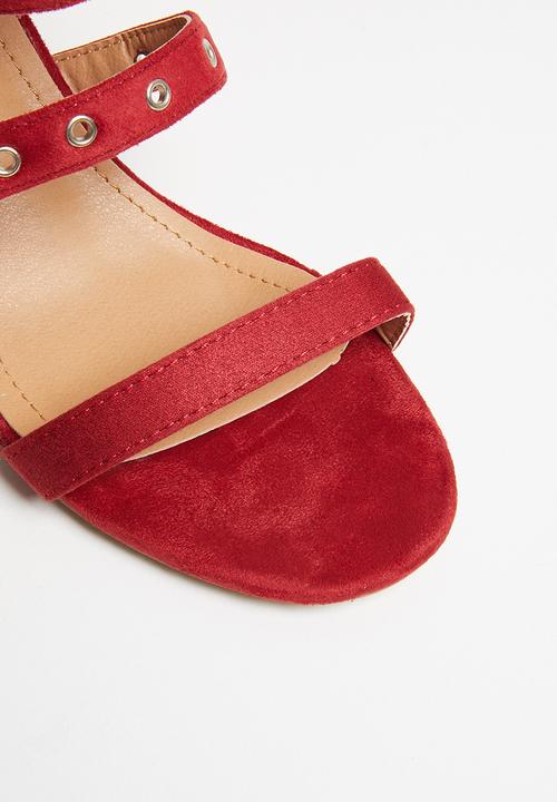 Jada - Buckle detail strappy heels - red