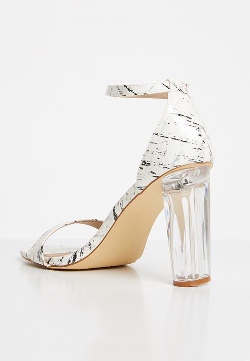 Miss Black - Ronni strappy heels - white