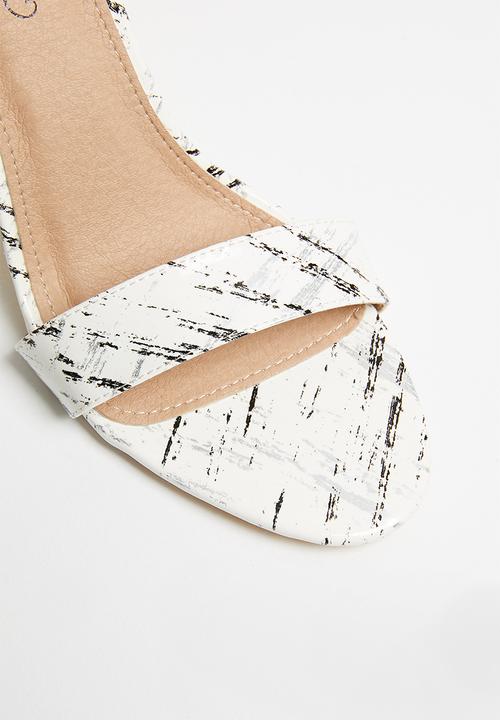 Miss Black - Ronni strappy heels - white