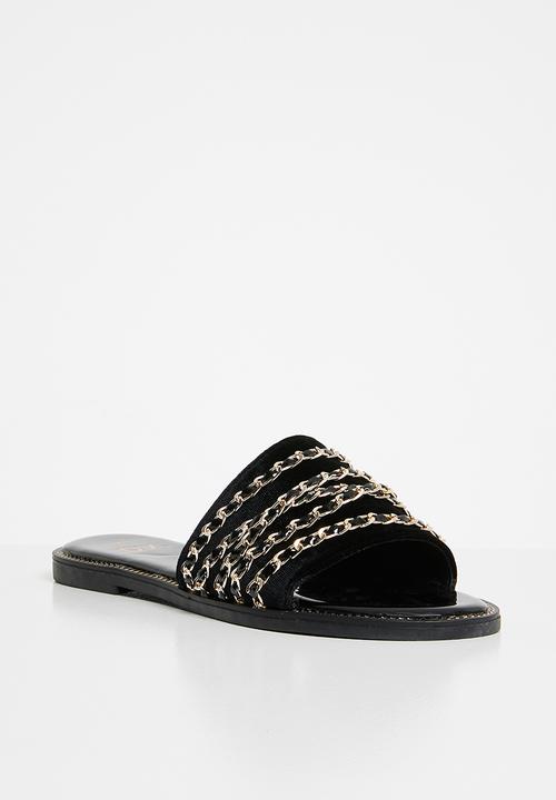 Dolce Vita - Chain detail slides - black