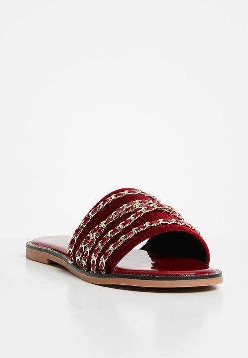 Dolce Vita - Chain detail slides - burgundy