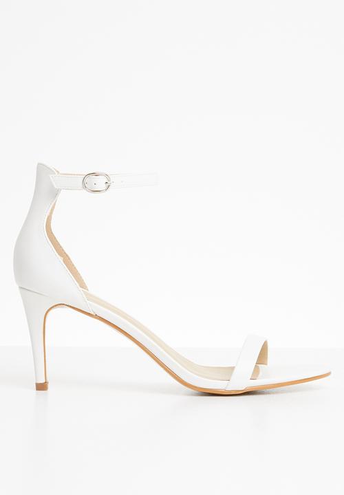 Barely there low heel sandals - white 