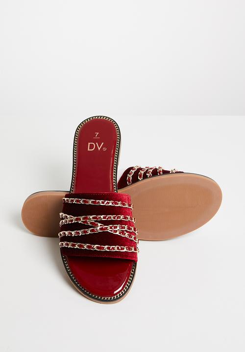 Dolce Vita - Chain detail slides - burgundy