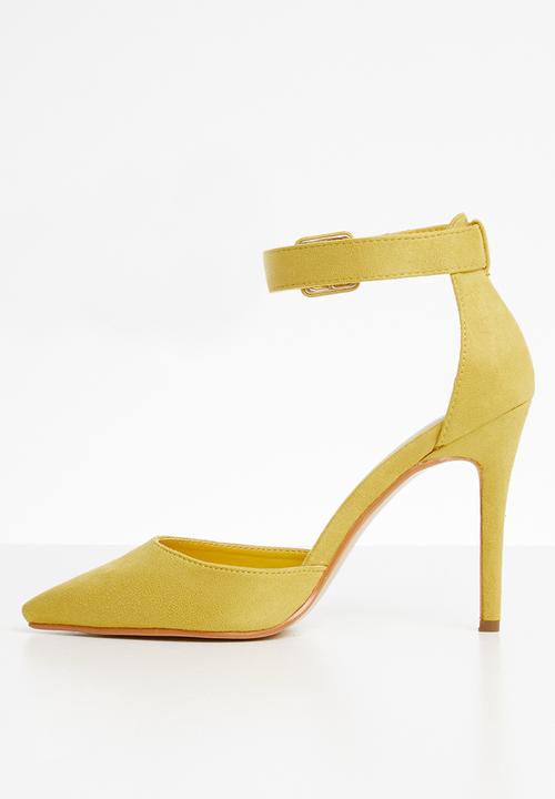 Miss Black - Tinuka ankle strap heels - yellow