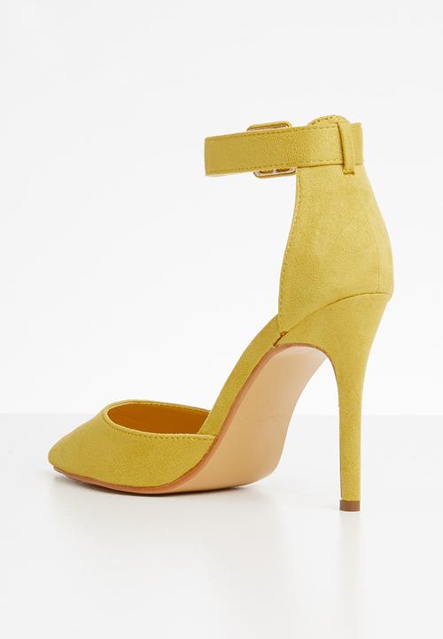 Miss Black - Tinuka ankle strap heels - yellow