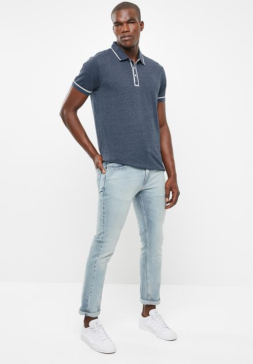 STYLE REPUBLIC - Block pique golfer - blue