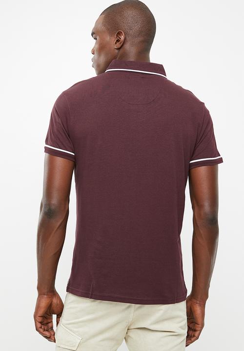 STYLE REPUBLIC - Block pique golfer - maroon