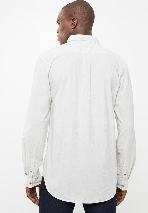 STYLE REPUBLIC - Bell fine stripe shirt - beige & taupe