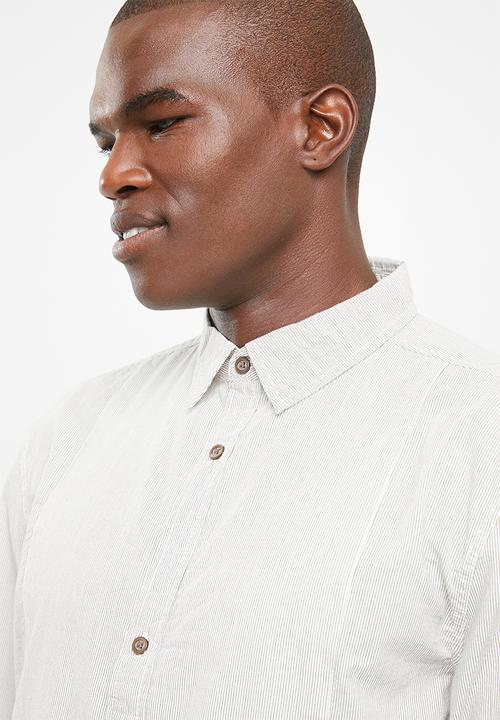 STYLE REPUBLIC - Bell fine stripe shirt - beige & taupe