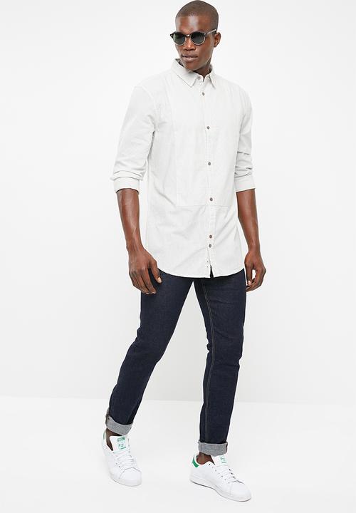 STYLE REPUBLIC - Bell fine stripe shirt - beige & taupe