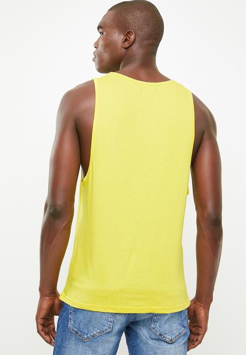Brave Soul - Cacti scoop neck vest - yellow