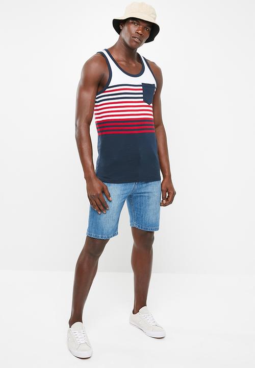 Brave Soul - Naval scoop neck vest - red