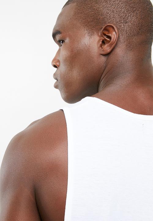Brave Soul - Deakin scoop neck vest - white