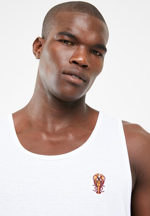 Brave Soul - Deakin scoop neck vest - white