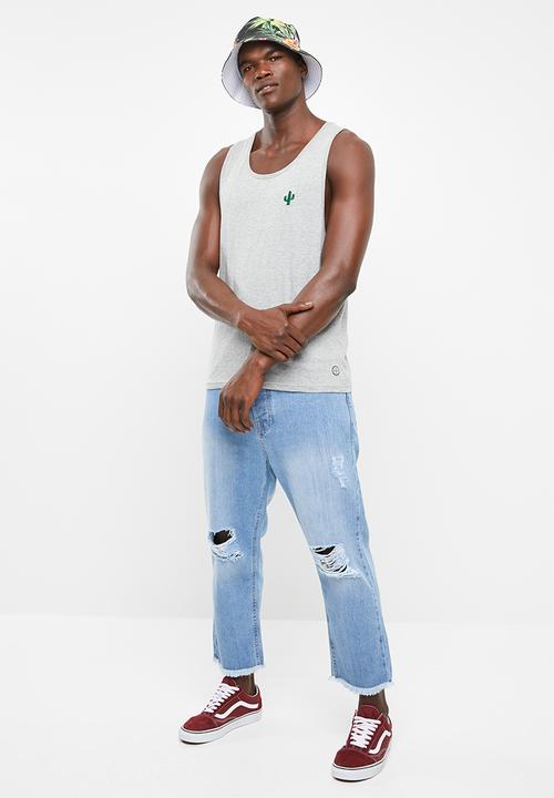 Brave Soul - Cacti scoop neck vest - grey