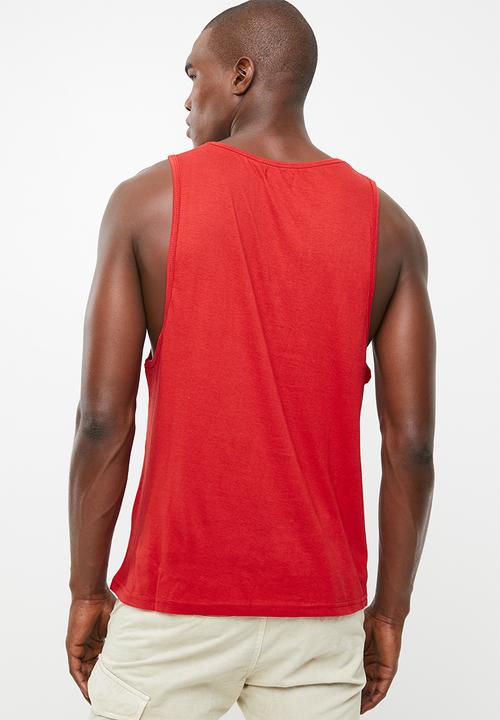 Brave Soul - Cacti scoop neck vest - red