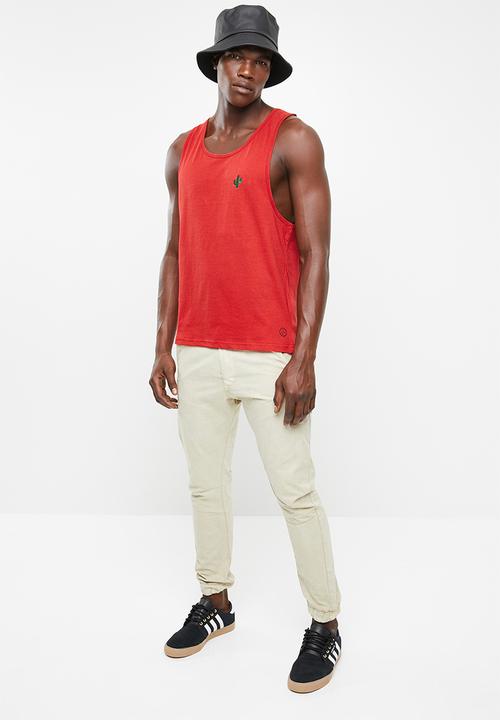Brave Soul - Cacti scoop neck vest - red