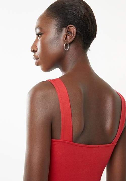 Superbalist - 2 Pack square neck vest - red & black