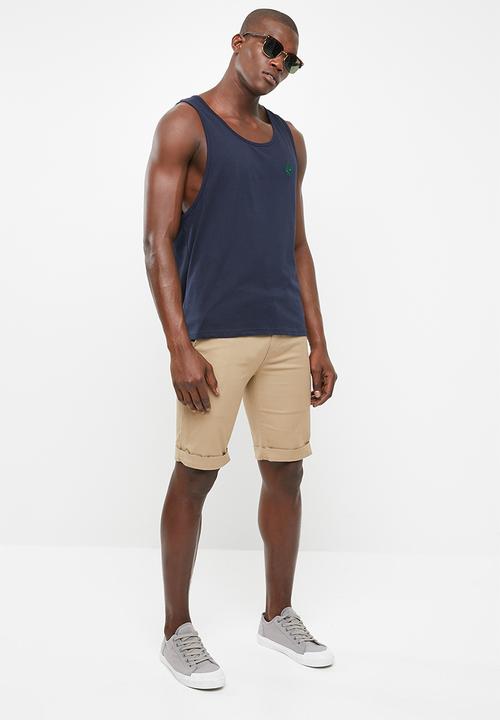 Brave Soul - Cacti scoop neck vest - navy