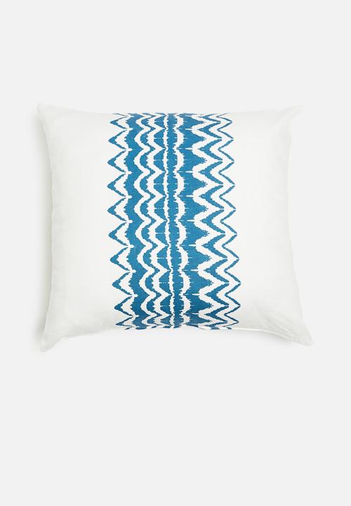 Sixth Floor - Pine cushion cover - blue & white
