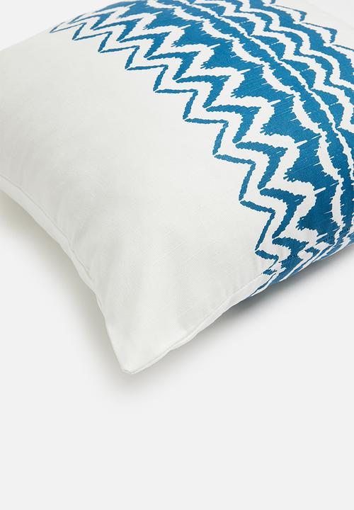 Sixth Floor - Pine cushion cover - blue & white