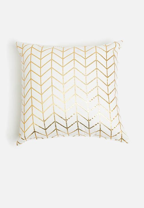 Sixth Floor - Lark cushion cover - gold & white