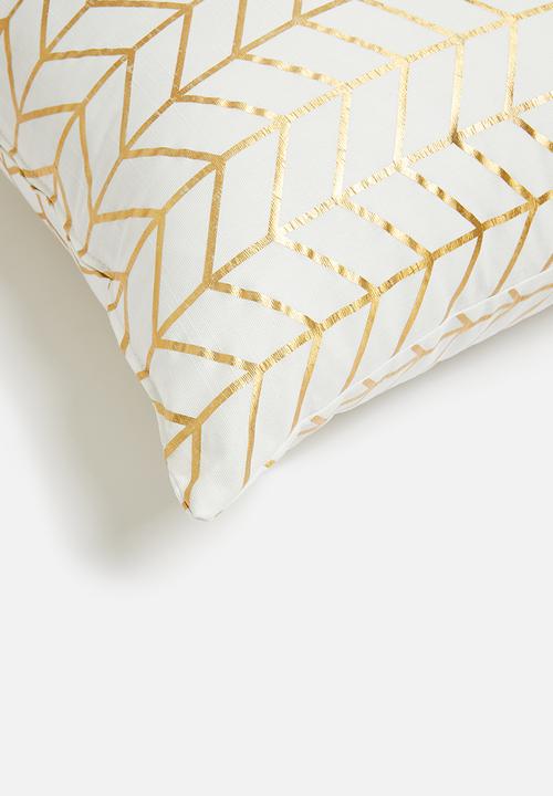 Sixth Floor - Lark cushion cover - gold & white