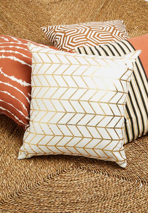 Sixth Floor - Lark cushion cover - gold & white