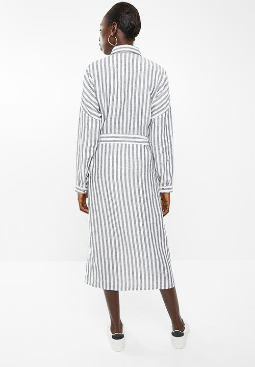 Superbalist - Midi length shirt dress - blue and white 
