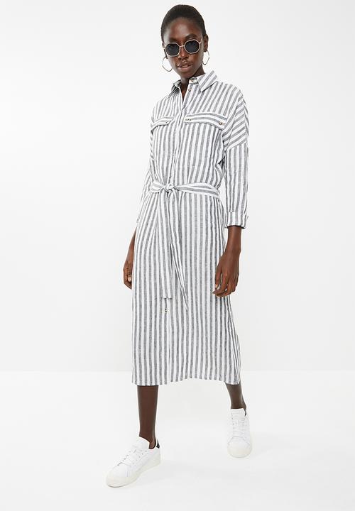 Superbalist - Midi length shirt dress - blue and white 