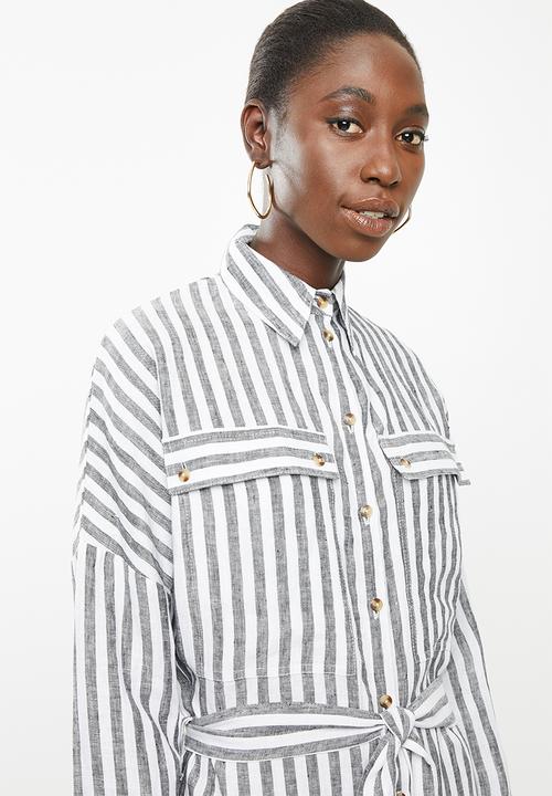 Superbalist - Midi length shirt dress - blue and white 