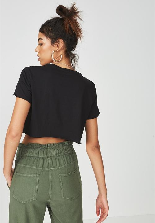Supré  - Printed super crop tee - black