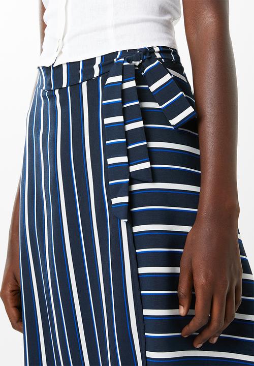 Superbalist - Cut up hem midi skirt - - blue stripe