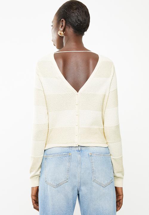 Vero Moda - Francine long sleeve button back cardi - cream 