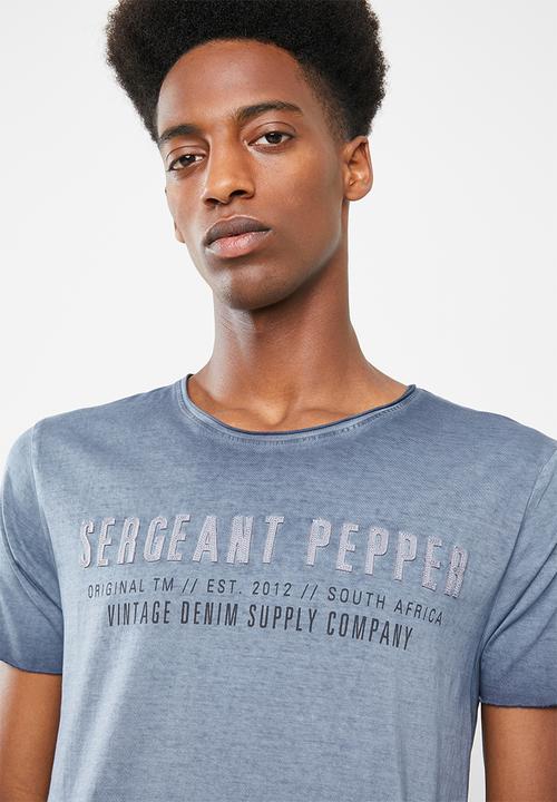 S.P.C.C - Dirty dye raw edge tee - blue