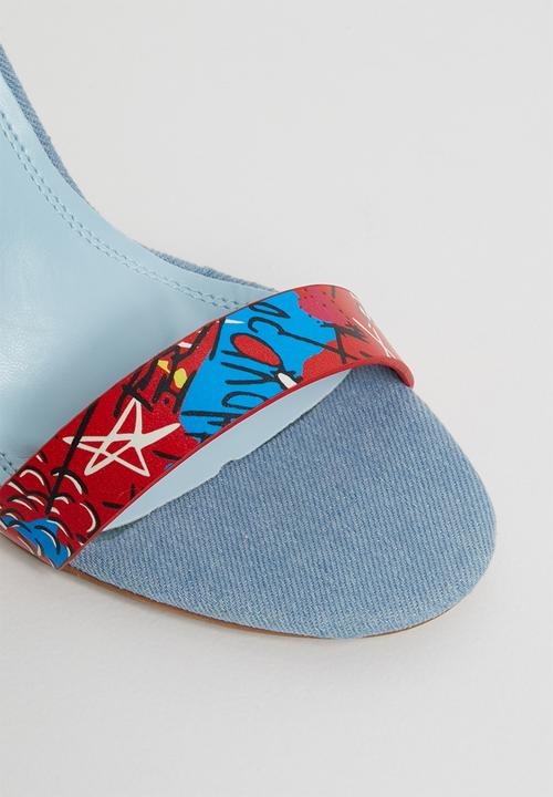 Dolce Vita - Nolan ankle strap heels - blue & red 