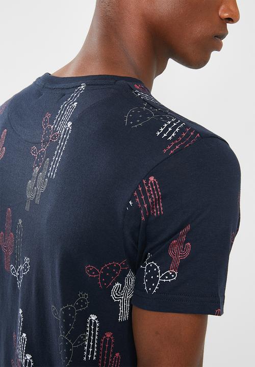 Brave Soul - Cactus short sleeve tee - navy